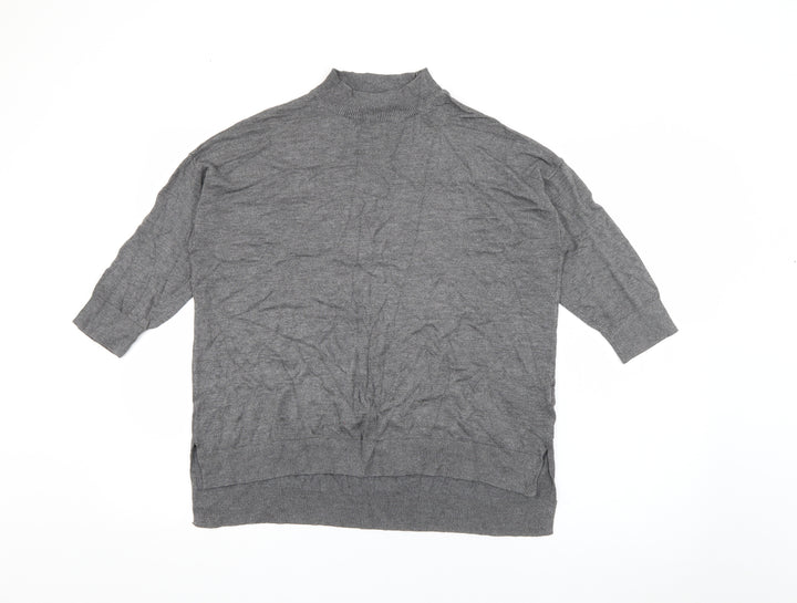 F&F Womens Grey High Neck  Viscose Pullover Jumper Size 14