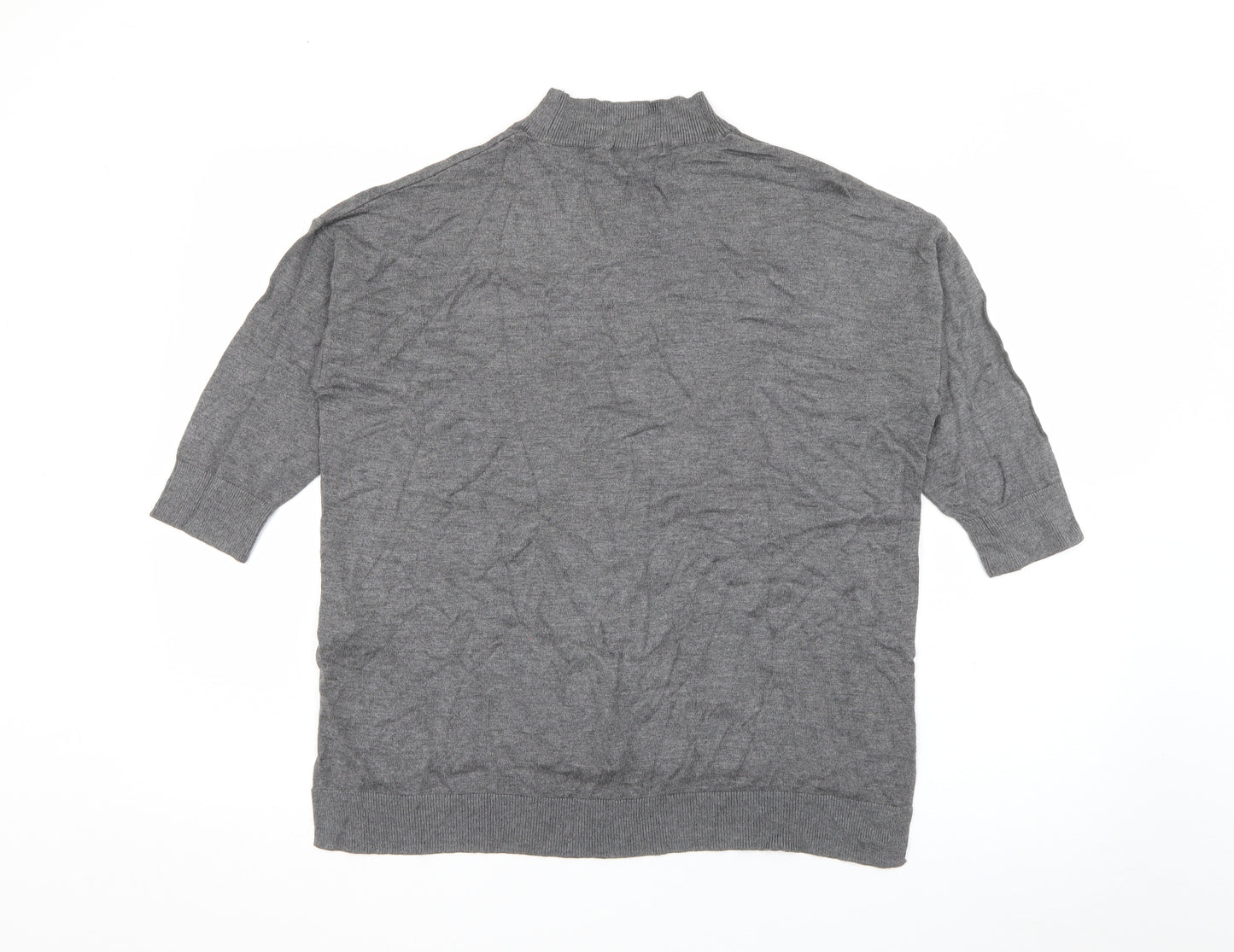 F&F Womens Grey High Neck  Viscose Pullover Jumper Size 14