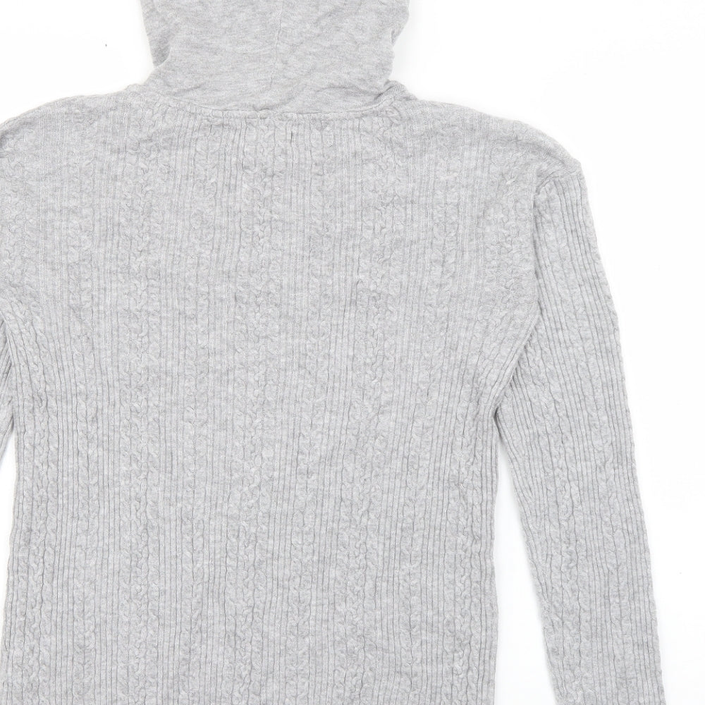 Papaya Womens Grey  Viscose Pullover Hoodie Size S