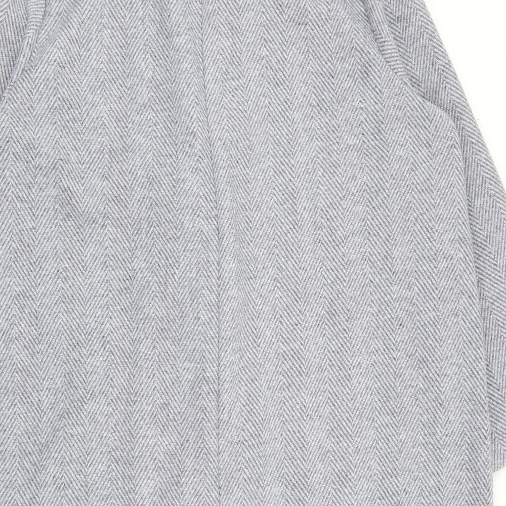 George Womens Blue Geometric  Overcoat Coat Size XL  Button