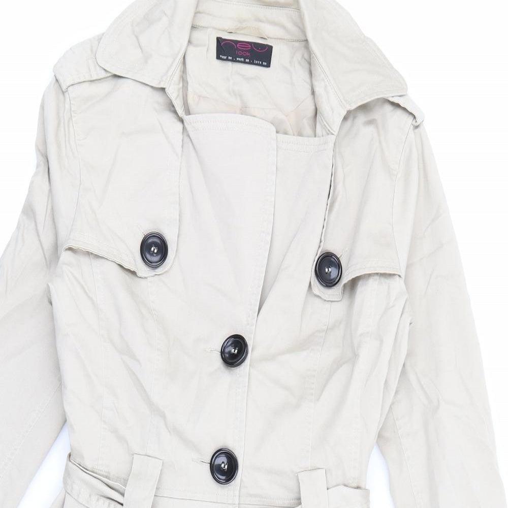 New Look Womens Beige   Trench Coat Coat Size 12  Button