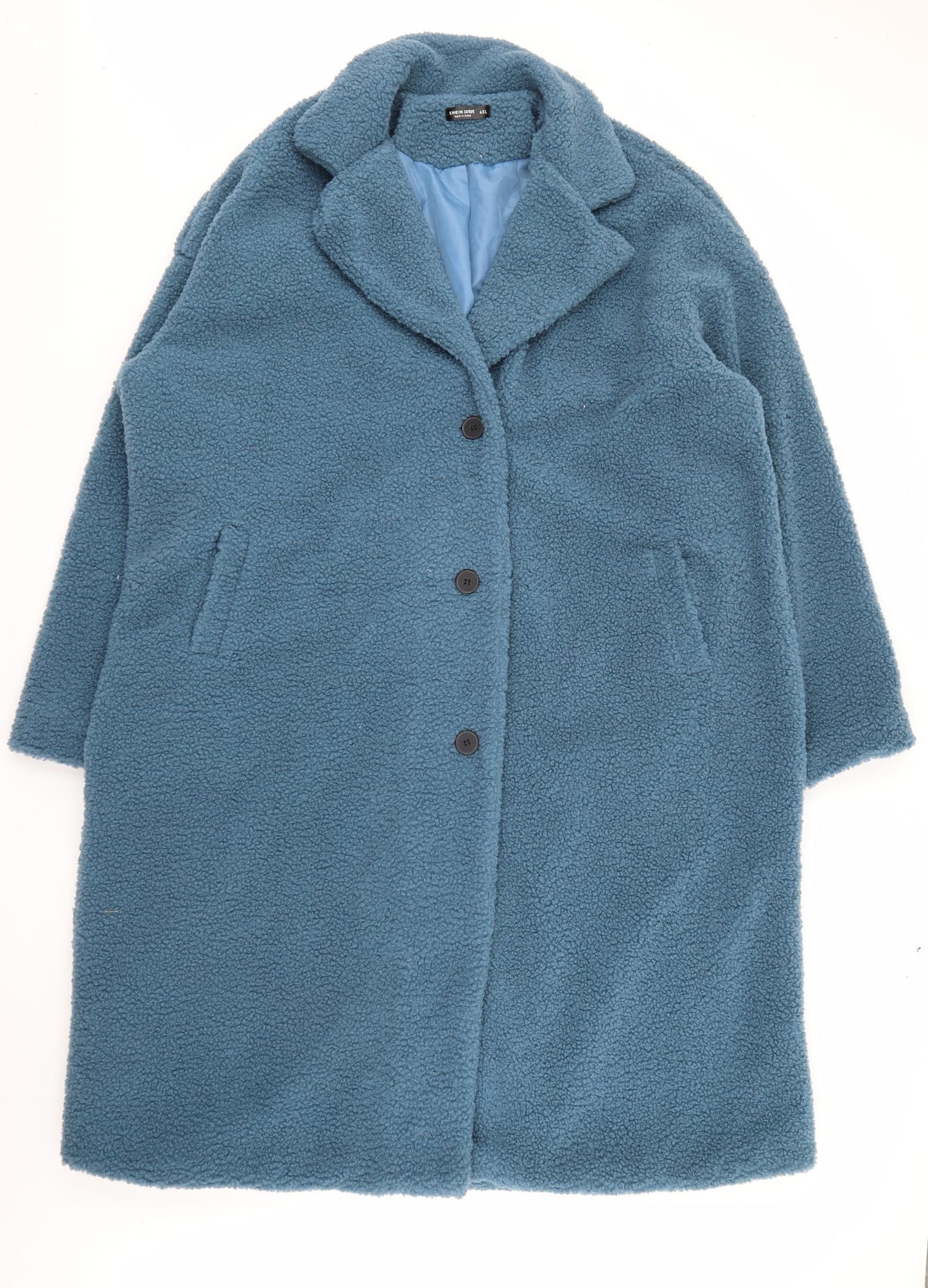 SheIn Womens Blue   Overcoat Coat Size 4XL  Button