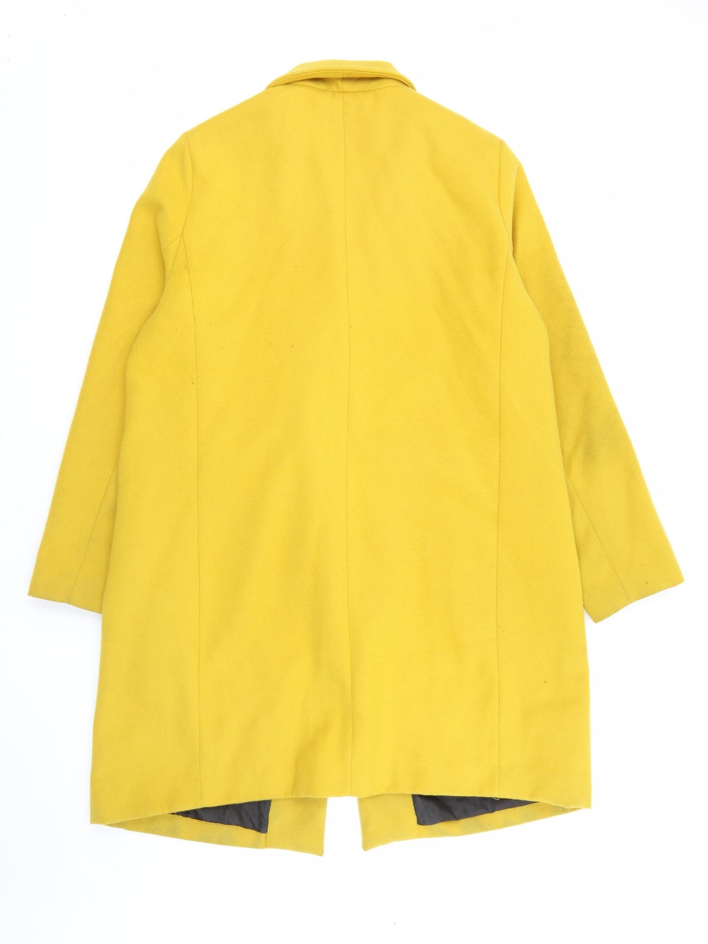 New Look Womens Yellow   Overcoat Coat Size 18  Button