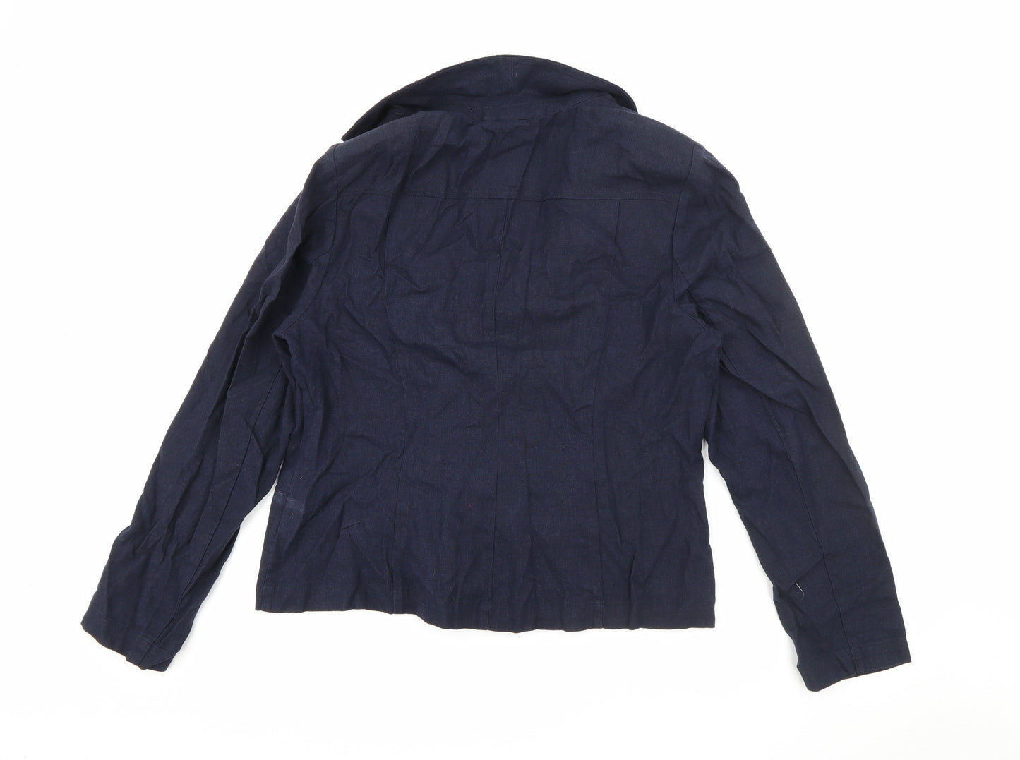 Papaya Womens Blue  Linen Jacket Blazer Size 16