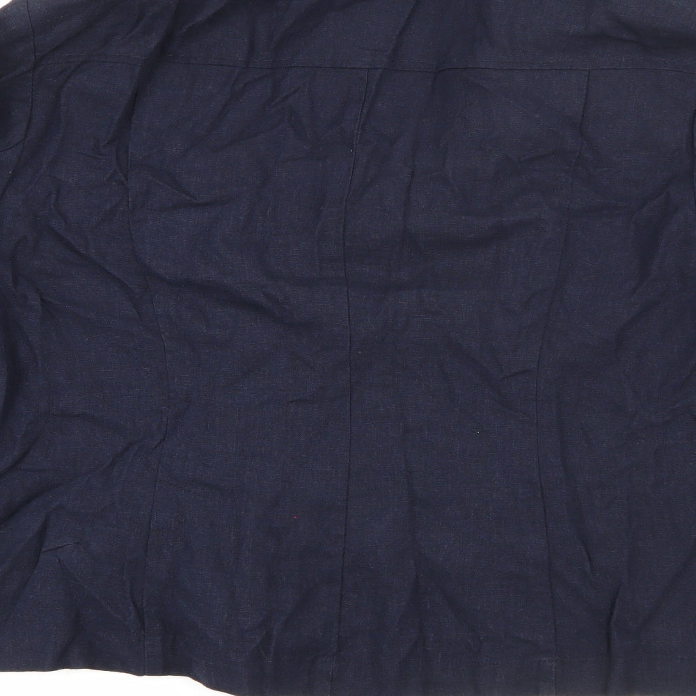 Papaya Womens Blue  Linen Jacket Blazer Size 16