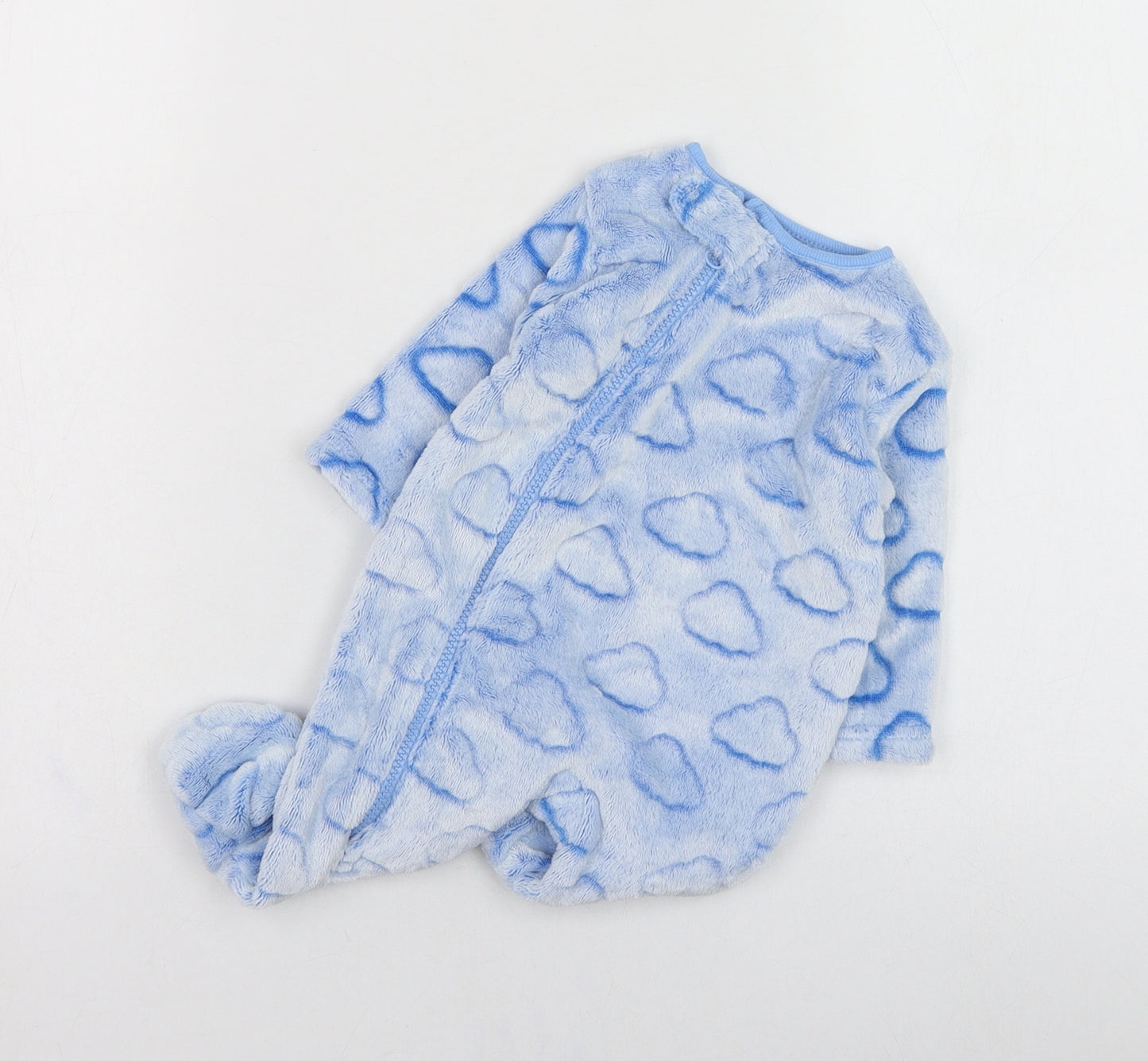 Dunnes Stores Boys Blue Solid Polyester Cami One Piece Size 0-3 Months  Zip - Cloud