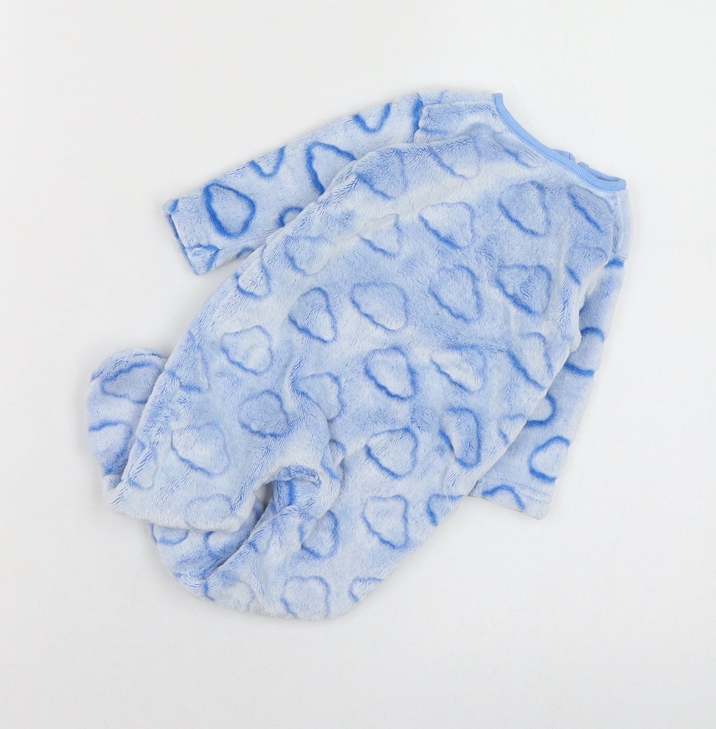 Dunnes Stores Boys Blue Solid Polyester Cami One Piece Size 0-3 Months  Zip - Cloud