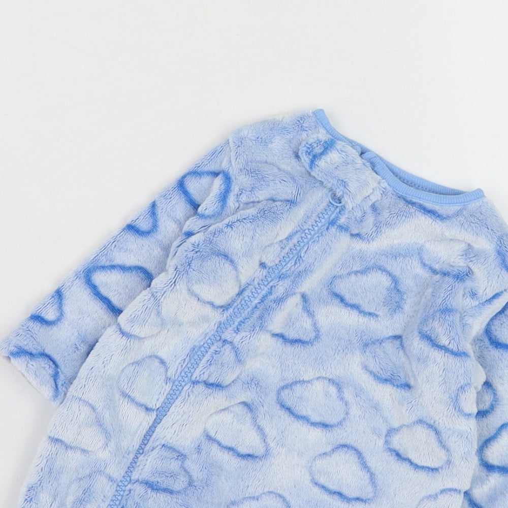 Dunnes Stores Boys Blue Solid Polyester Cami One Piece Size 0-3 Months  Zip - Cloud