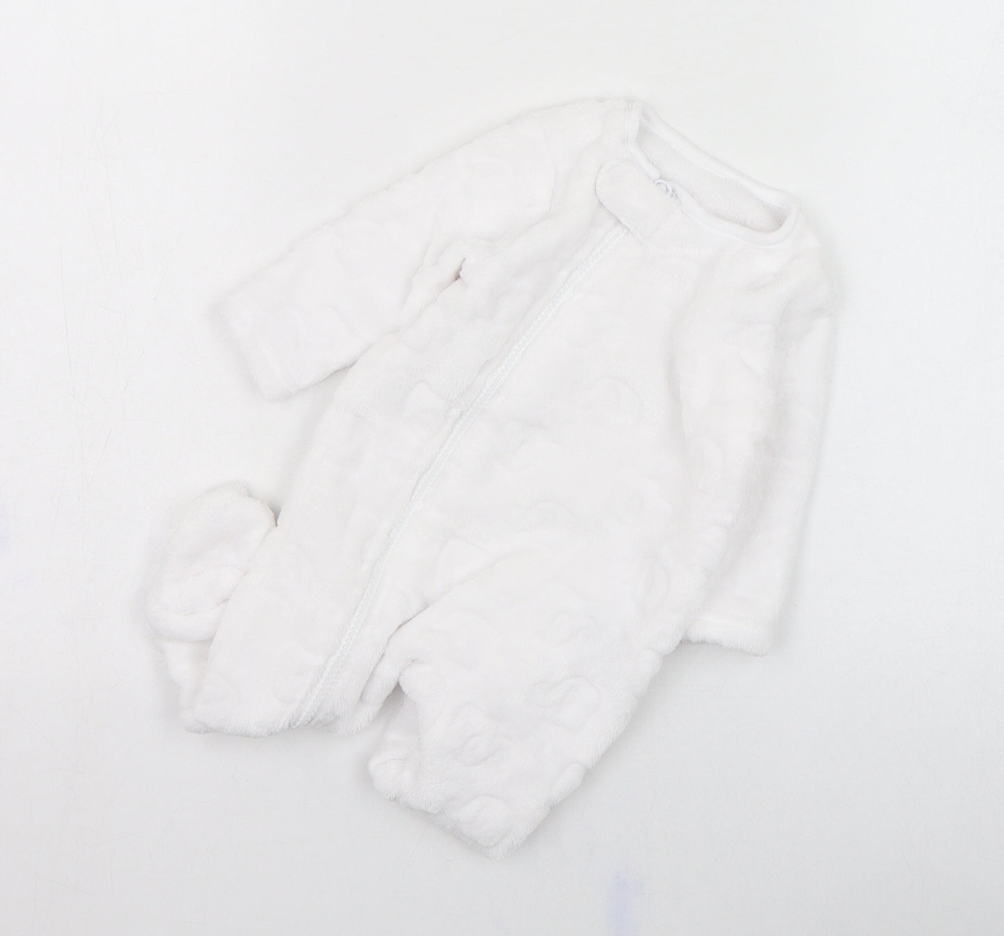 Dunnes Stores Baby White Solid Polyester Cami One Piece Size 0-3 Months  Zip