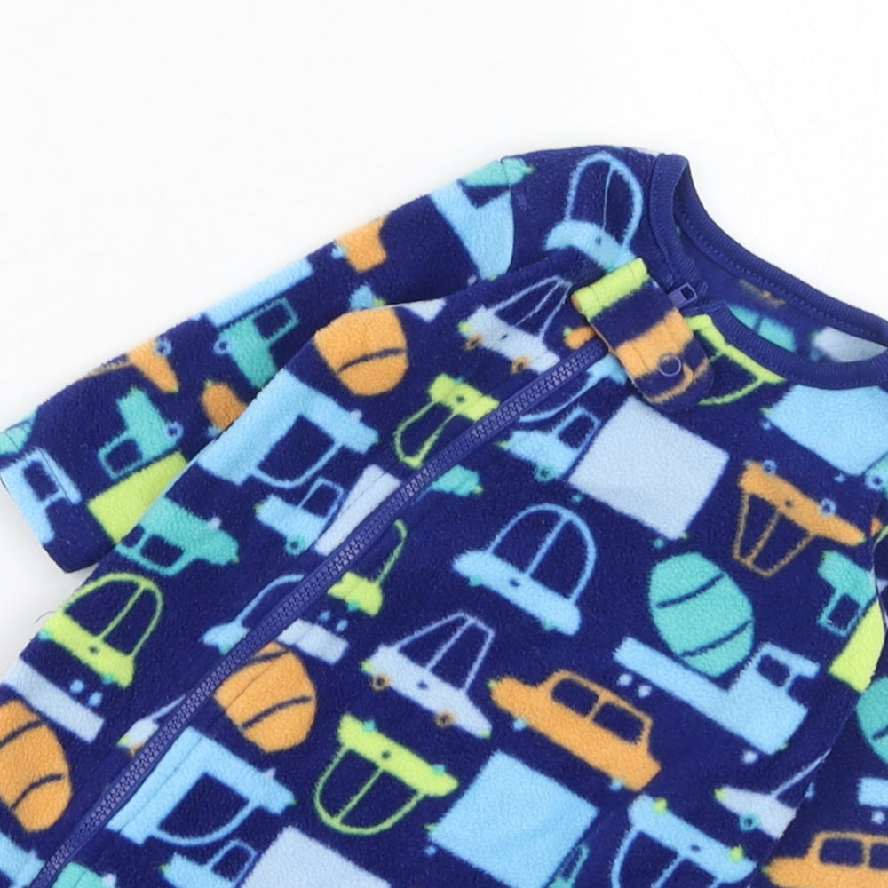 Dunnes Stores Boys Blue Solid Polyester Cami One Piece Size 0-3 Months  Zip - Vehicle