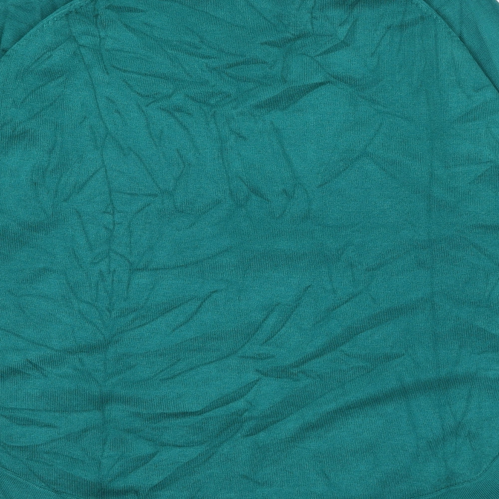 Gallery Womens Green Round Neck  Viscose Pullover Jumper Size L