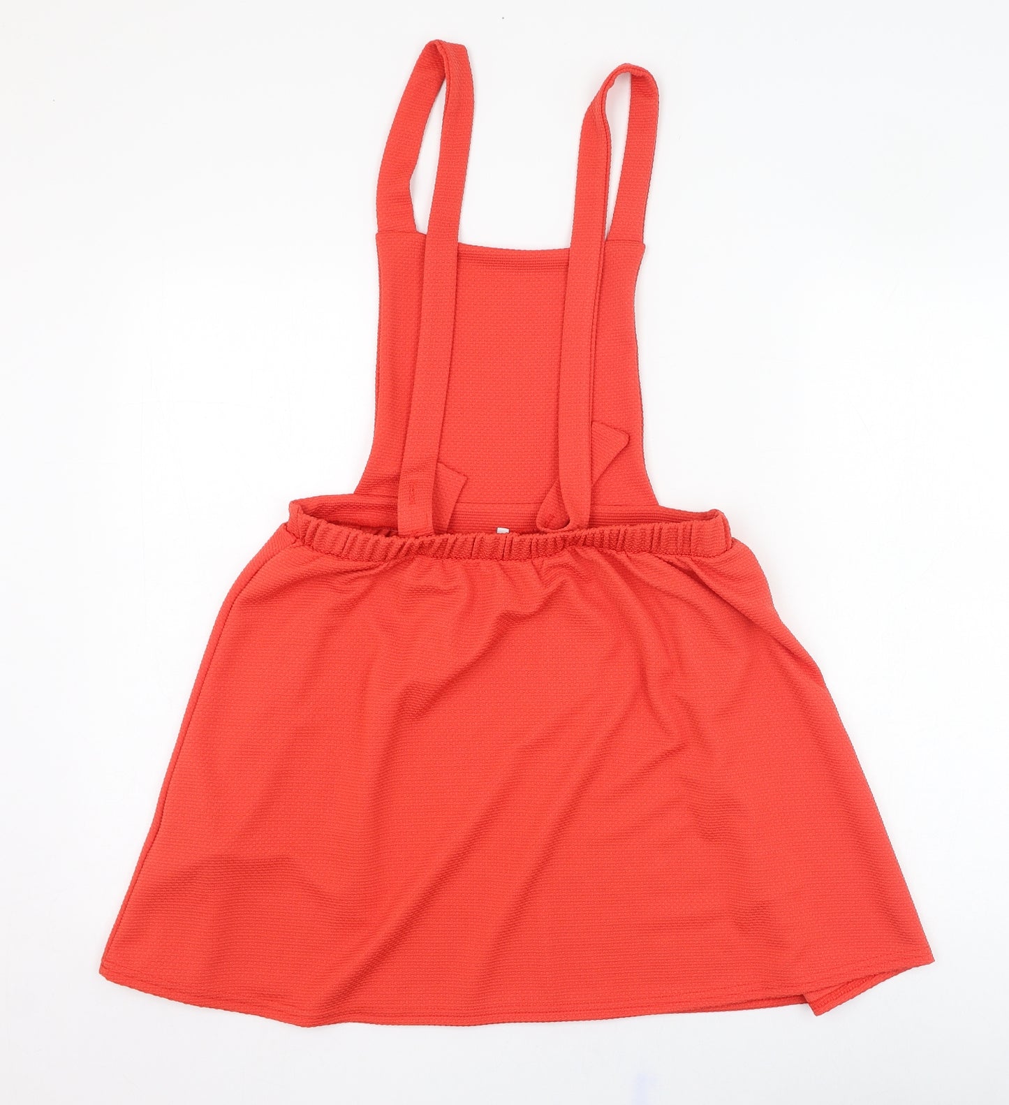 New Look Womens Red  Polyester Pinafore/Dungaree Dress  Size 14  Square Neck Pullover