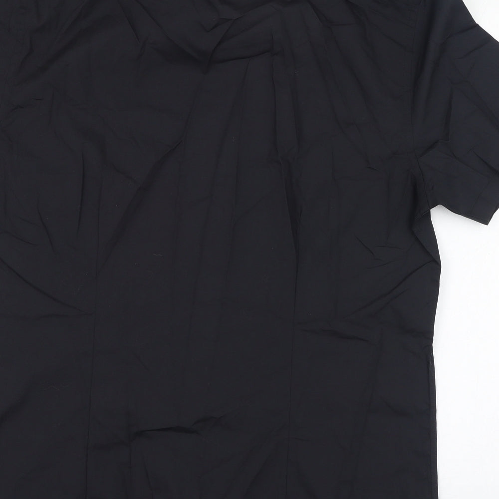 Primark Mens Black  Polyester  Dress Shirt Size XL Collared Button