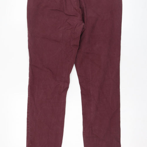 NEXT Mens Purple  Cotton Chino Trousers Size 32 L28 in Regular Zip