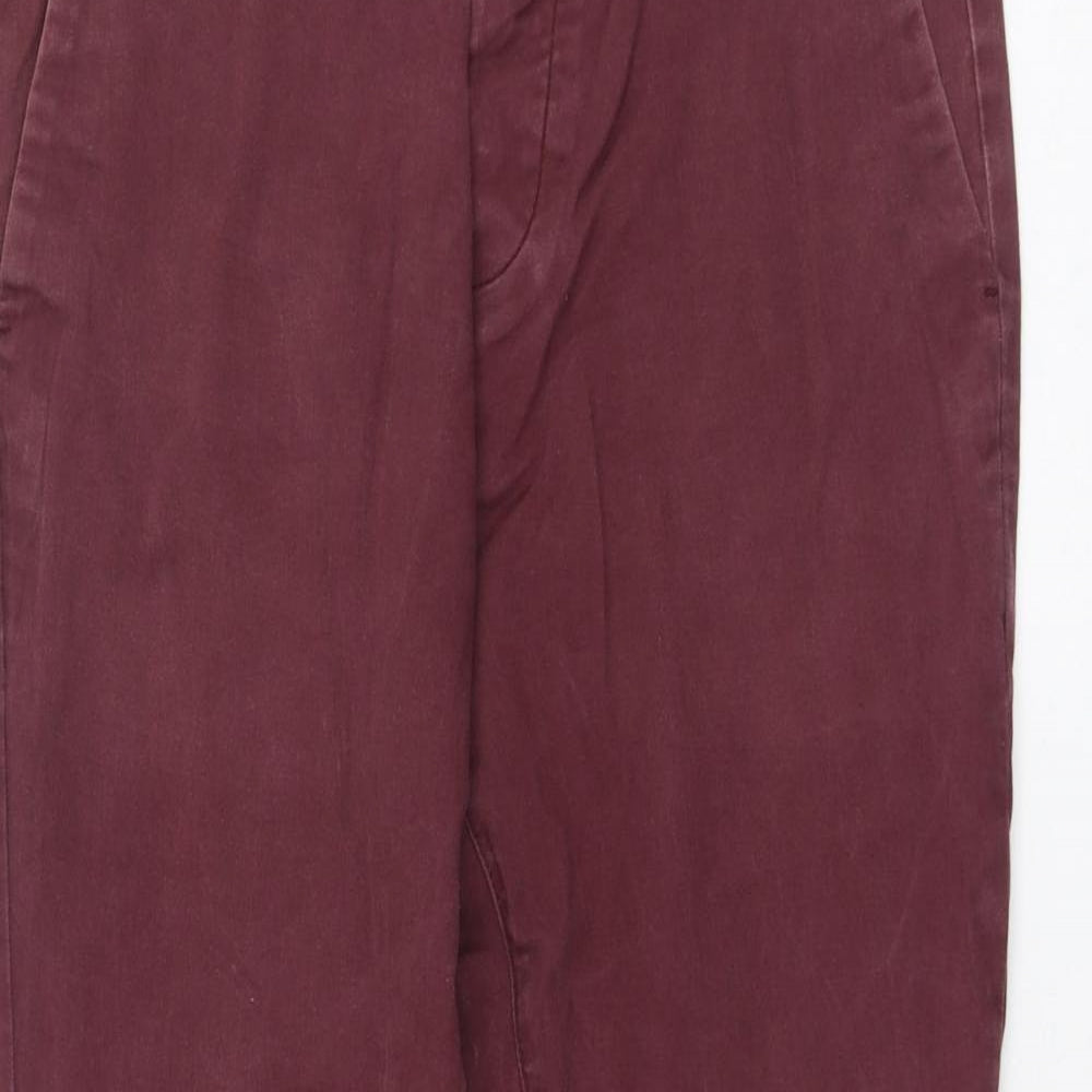 NEXT Mens Purple  Cotton Chino Trousers Size 32 L28 in Regular Zip