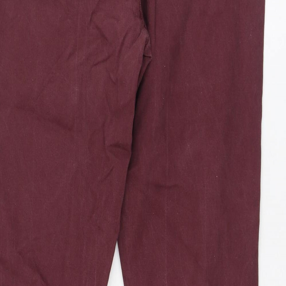 NEXT Mens Purple  Cotton Chino Trousers Size 32 L28 in Regular Zip