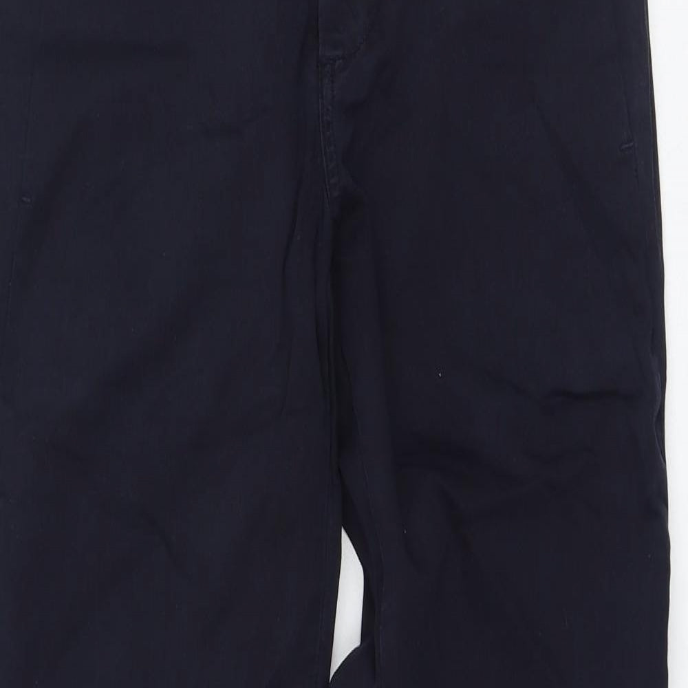 Zara Mens Blue  Cotton Chino Trousers Size 30 L30 in Regular Zip