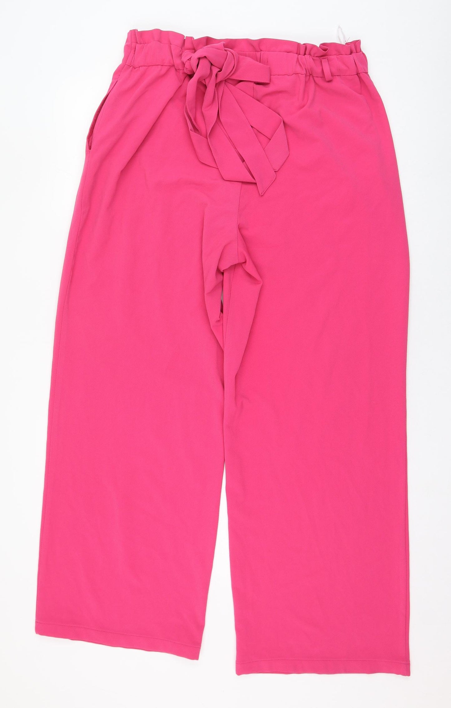 Primark Womens Pink  Polyester Trousers  Size 16 L28 in Regular Tie
