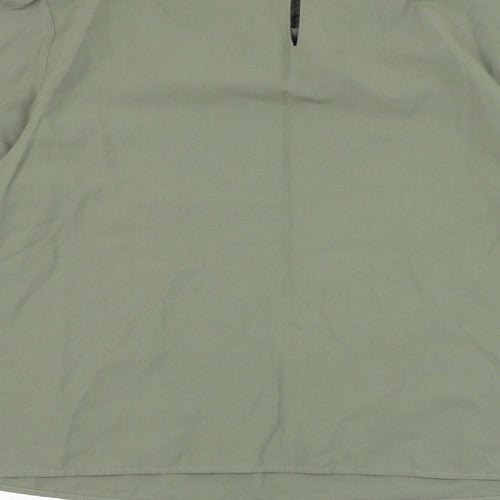 Primark Womens Green  Cotton Tunic Blouse Size 16 Collared