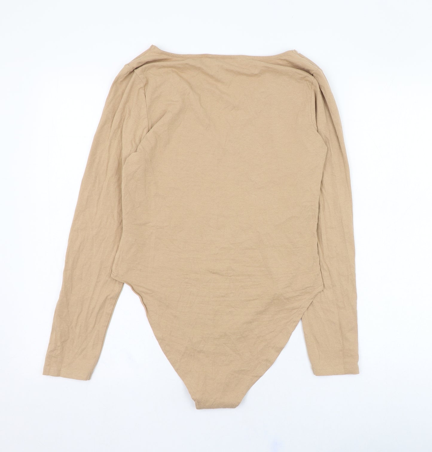 New Look Womens Brown  Cotton Bodysuit One-Piece Size 14  Hook & Loop