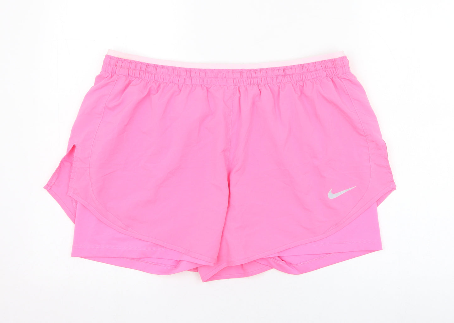 Nike Womens Pink  Polyester Sweat Shorts Size XL L3.5 in Regular