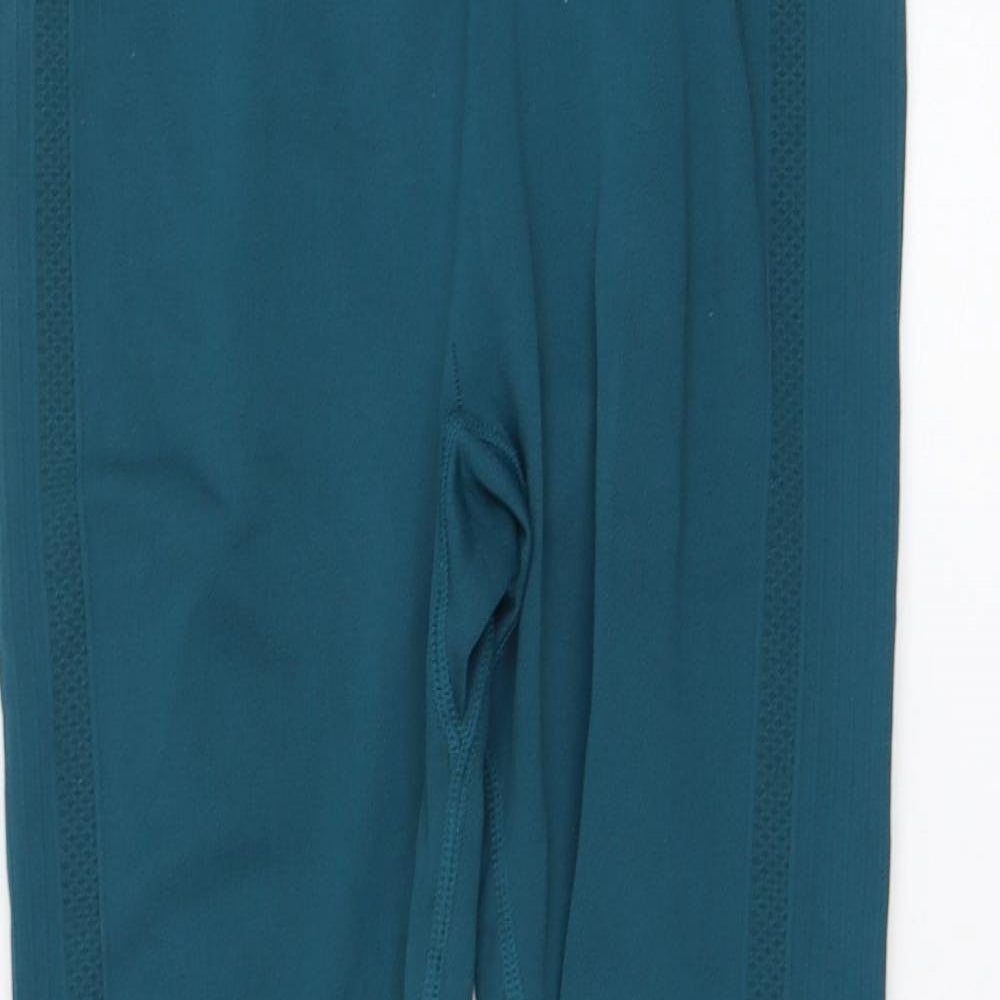 Primark Womens Green  Polyester Compression Leggings Size 12 L26 in Regular Pullover