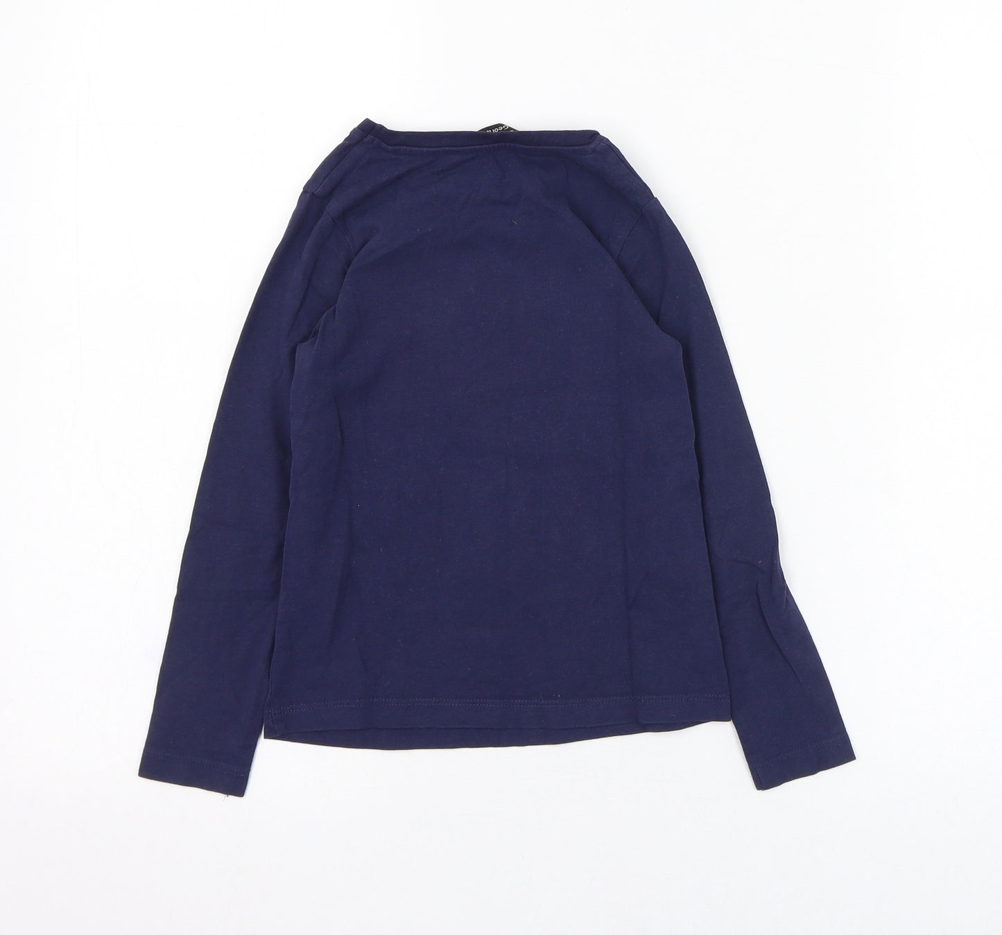 George Girls Blue  Cotton Basic T-Shirt Size 5-6 Years Round Neck Pullover - Fab Sis!
