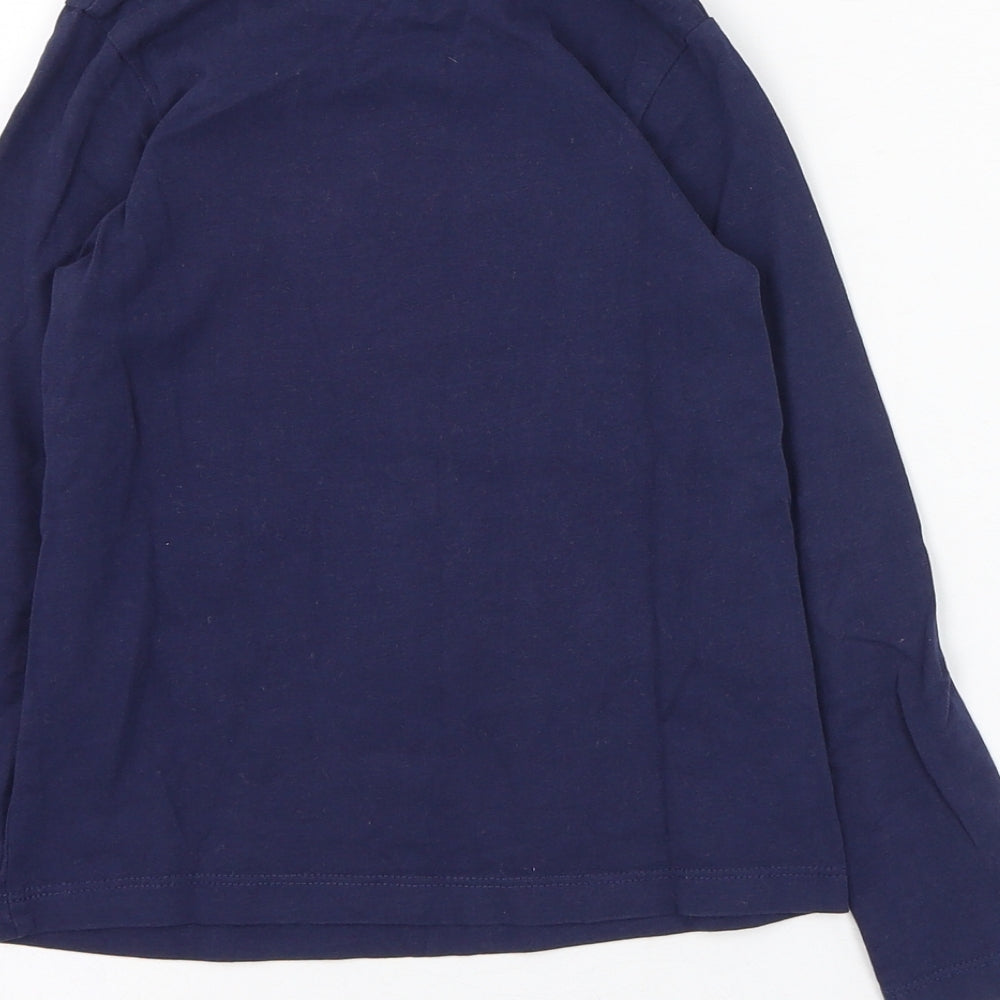 George Girls Blue  Cotton Basic T-Shirt Size 5-6 Years Round Neck Pullover - Fab Sis!