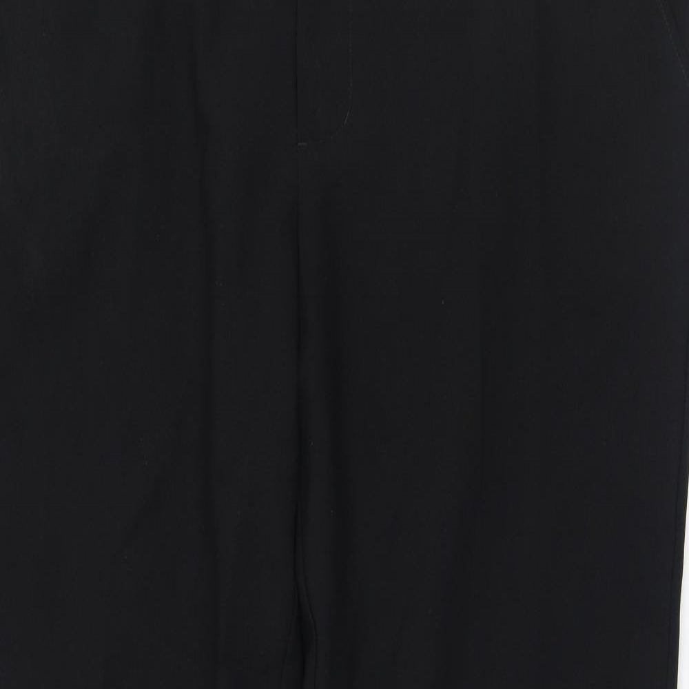 Peacocks Mens Black  Polyester Trousers  Size 42 L30 in Regular Zip