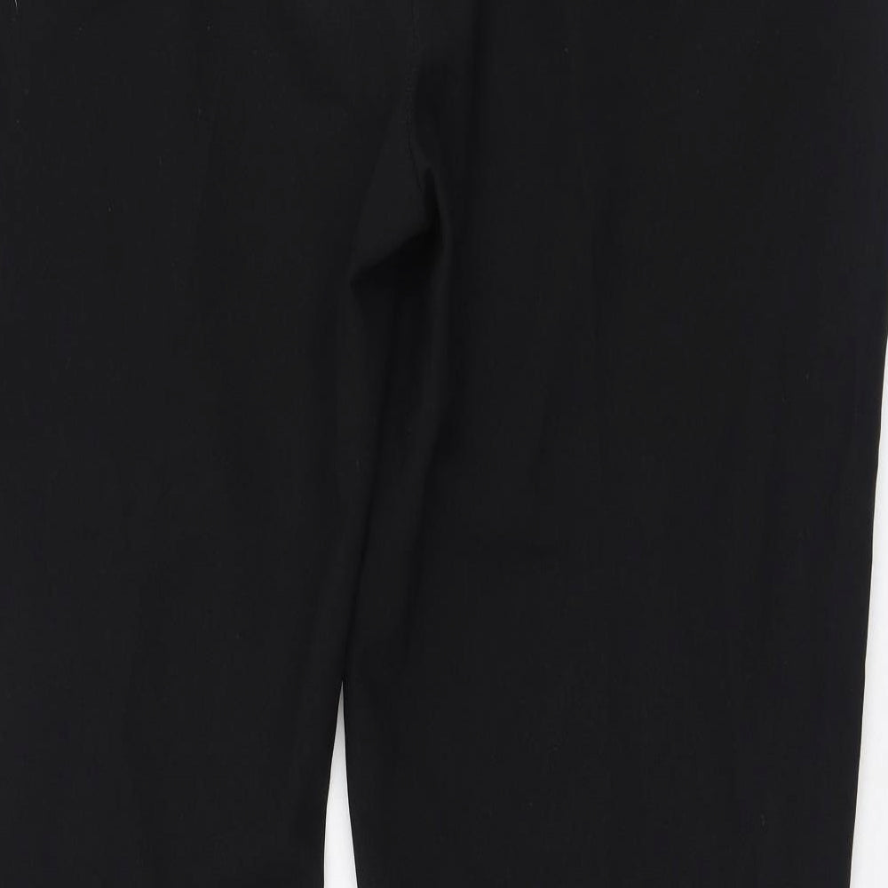 Peacocks Mens Black  Polyester Trousers  Size 42 L30 in Regular Zip