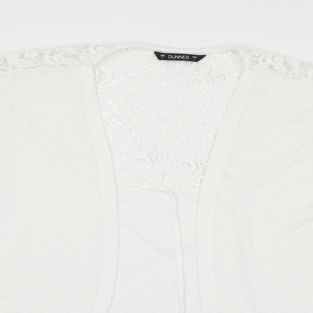 Dunnes Stores Womens White Square Neck  Polyester Cardigan Jumper Size L