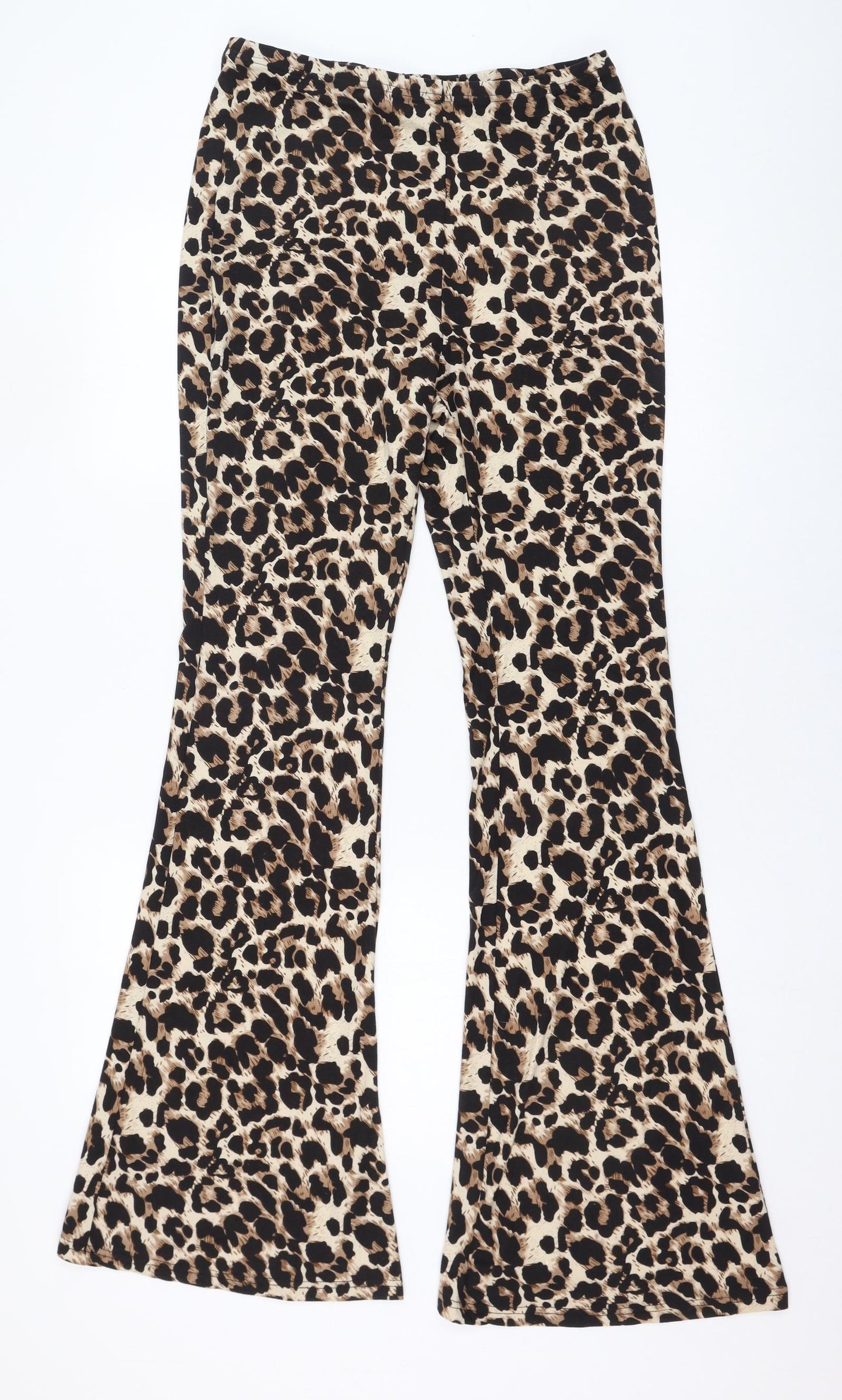 SheIn Womens Brown Animal Print Polyester Capri Leggings Size 12 L32 in   - Flares
