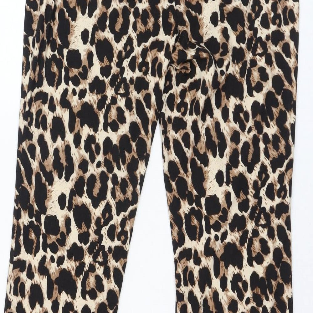 SheIn Womens Brown Animal Print Polyester Capri Leggings Size 12 L32 in   - Flares