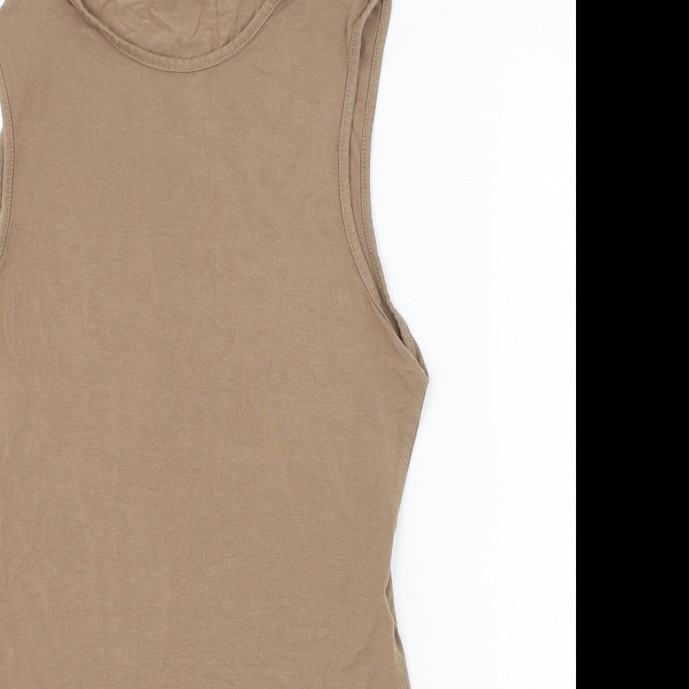 SheIn Womens Brown  Cotton Bodysuit One-Piece Size L  Button