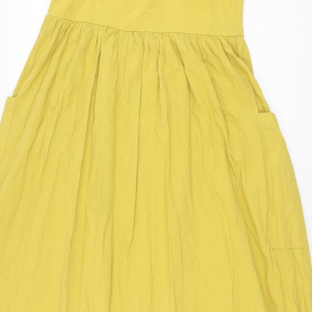 SheIn Womens Yellow  Polyester Fit & Flare  Size L  Sweetheart Pullover