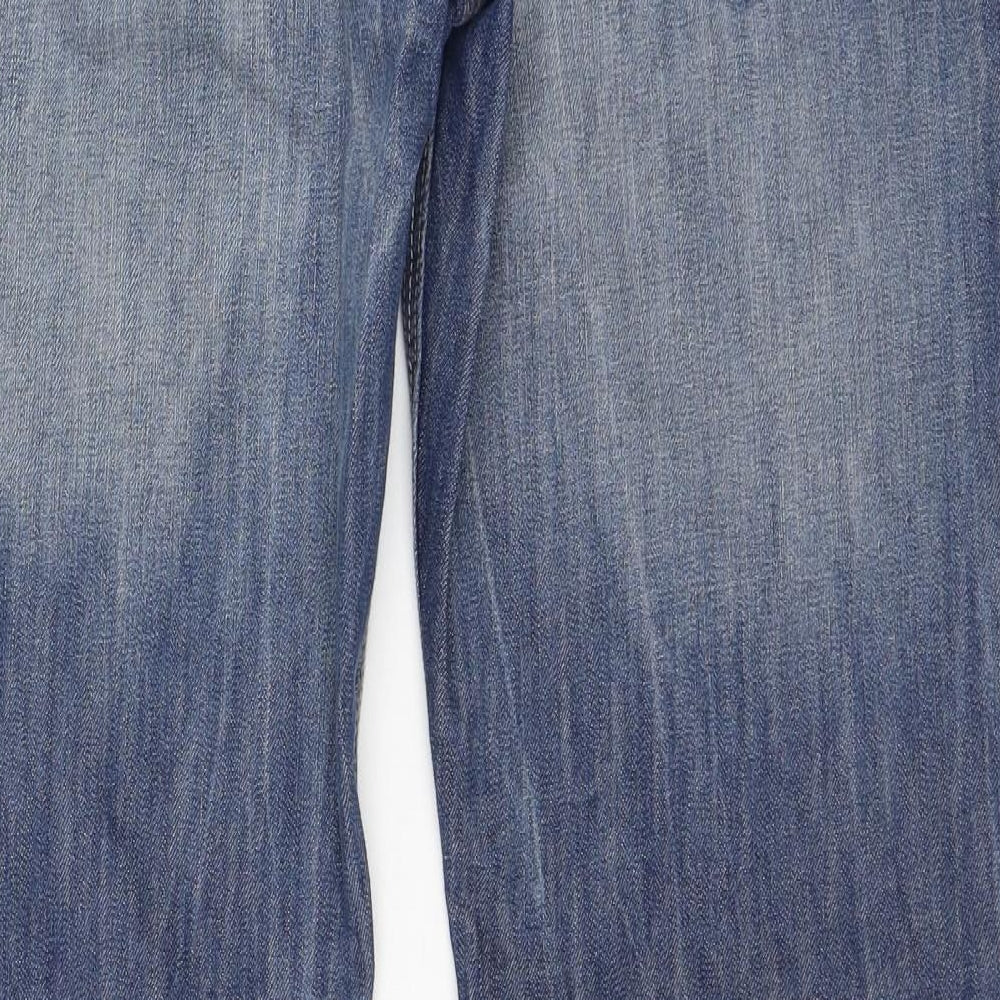 NEXT Womens Blue  Cotton Straight Jeans Size 12 L31 in Regular Zip