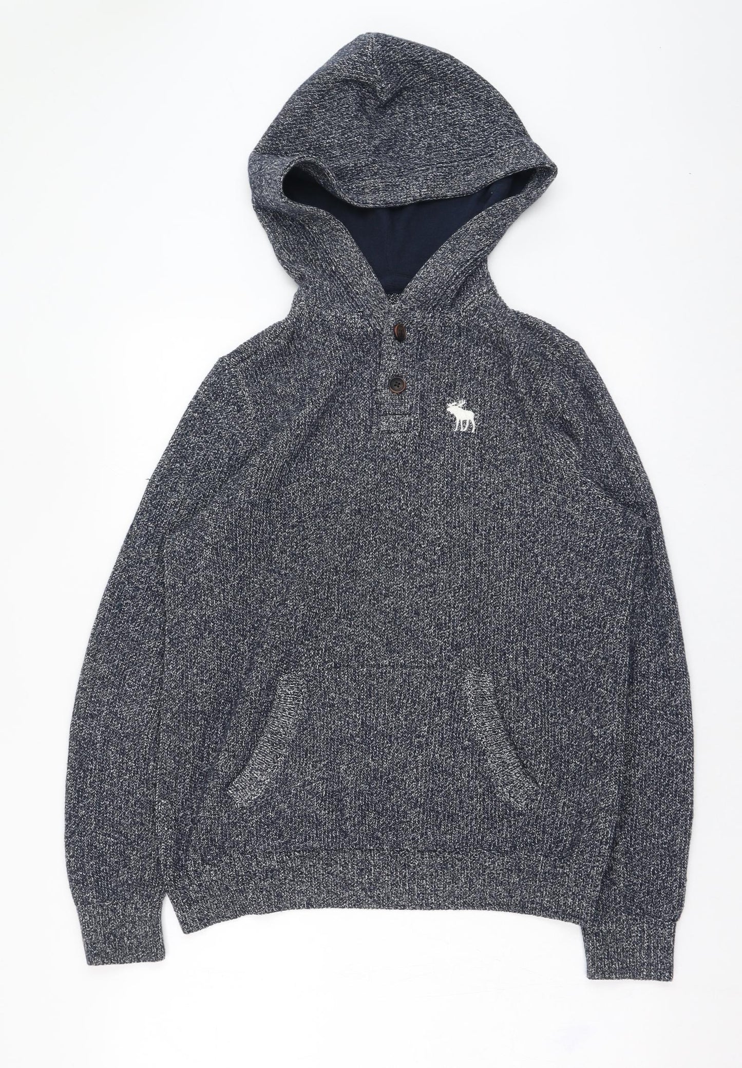 abercrombie kids Boys Blue  Cotton Pullover Hoodie Size 15-16 Years  Pullover
