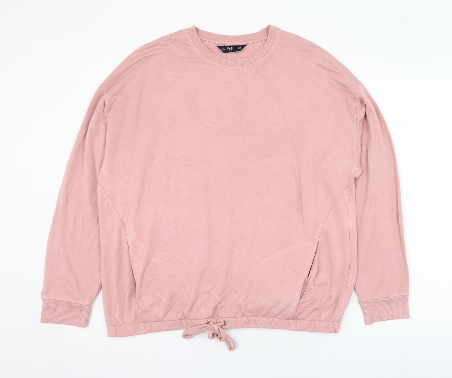 F&F Womens Pink  Viscose Pullover Sweatshirt Size 16  Pullover