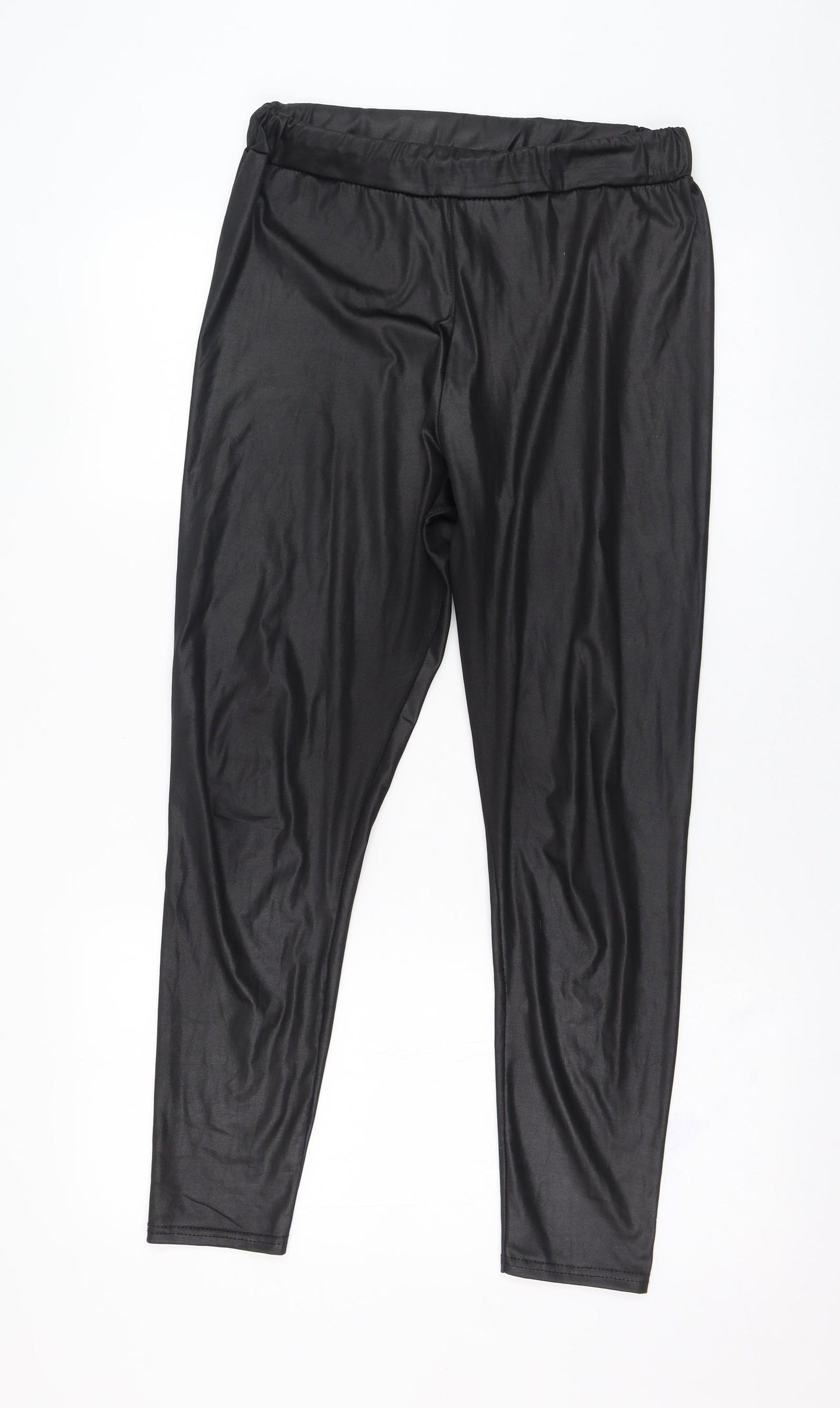 Boohoo Womens Black  Polyester Capri Leggings Size 12 L26 in