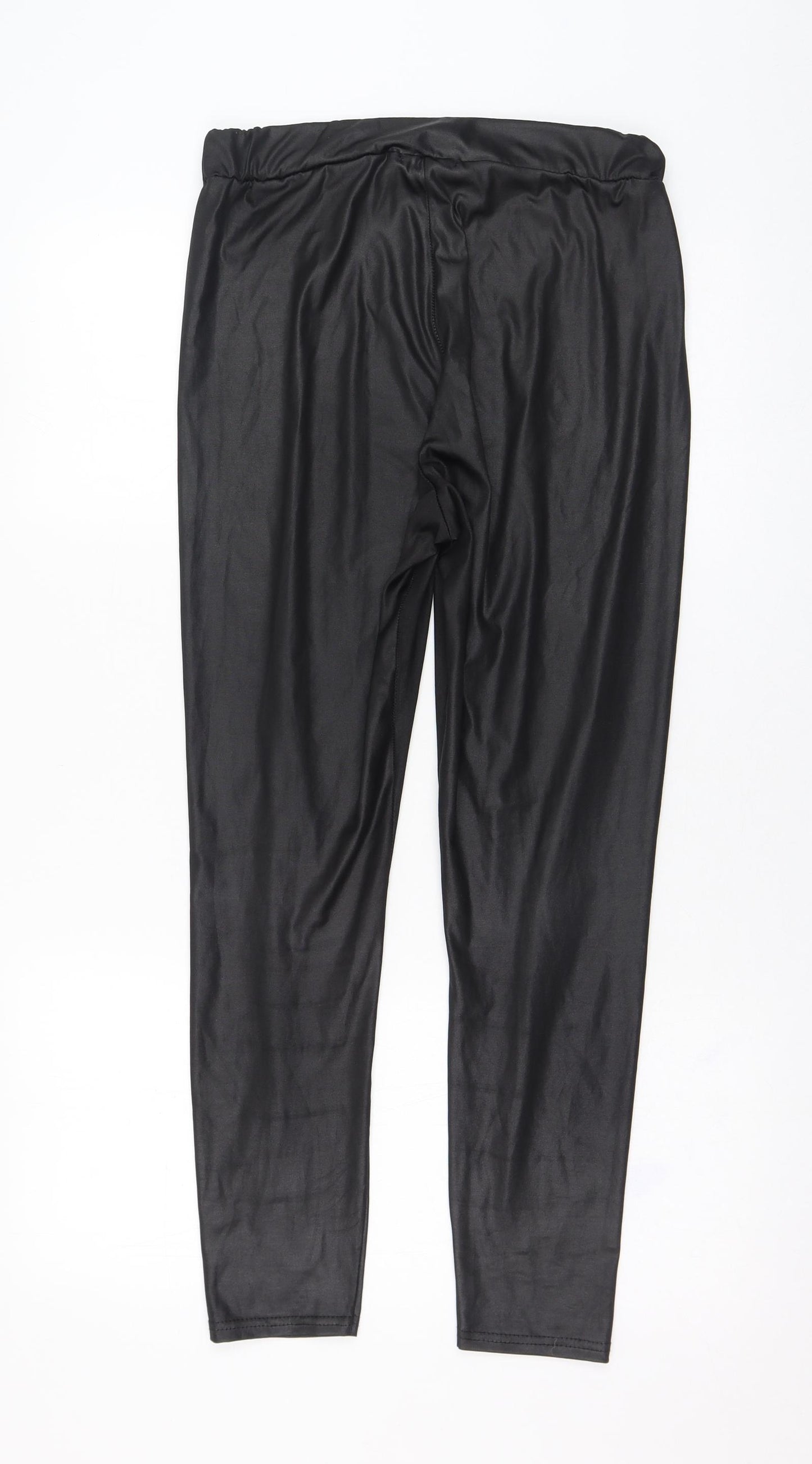 Boohoo Womens Black  Polyester Capri Leggings Size 12 L26 in