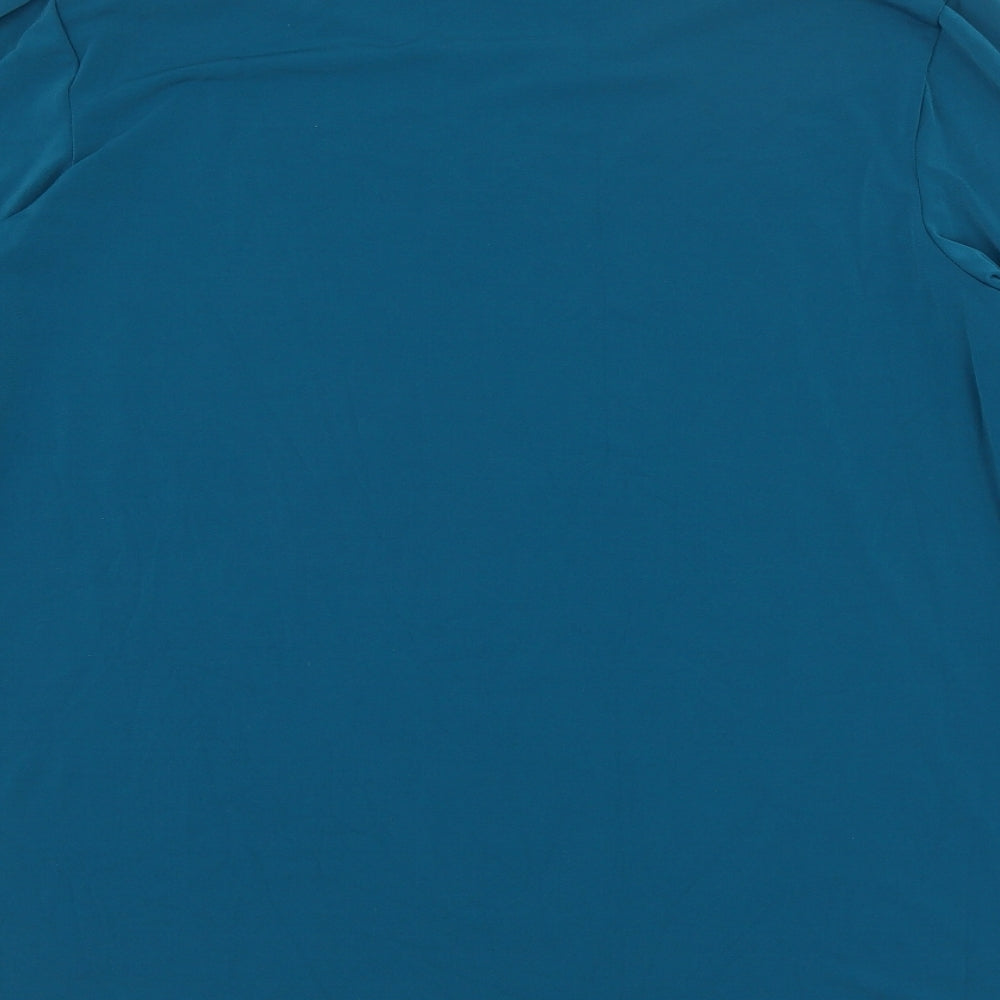 Kim & Co Womens Green  Polyester Basic T-Shirt Size 3XL Round Neck