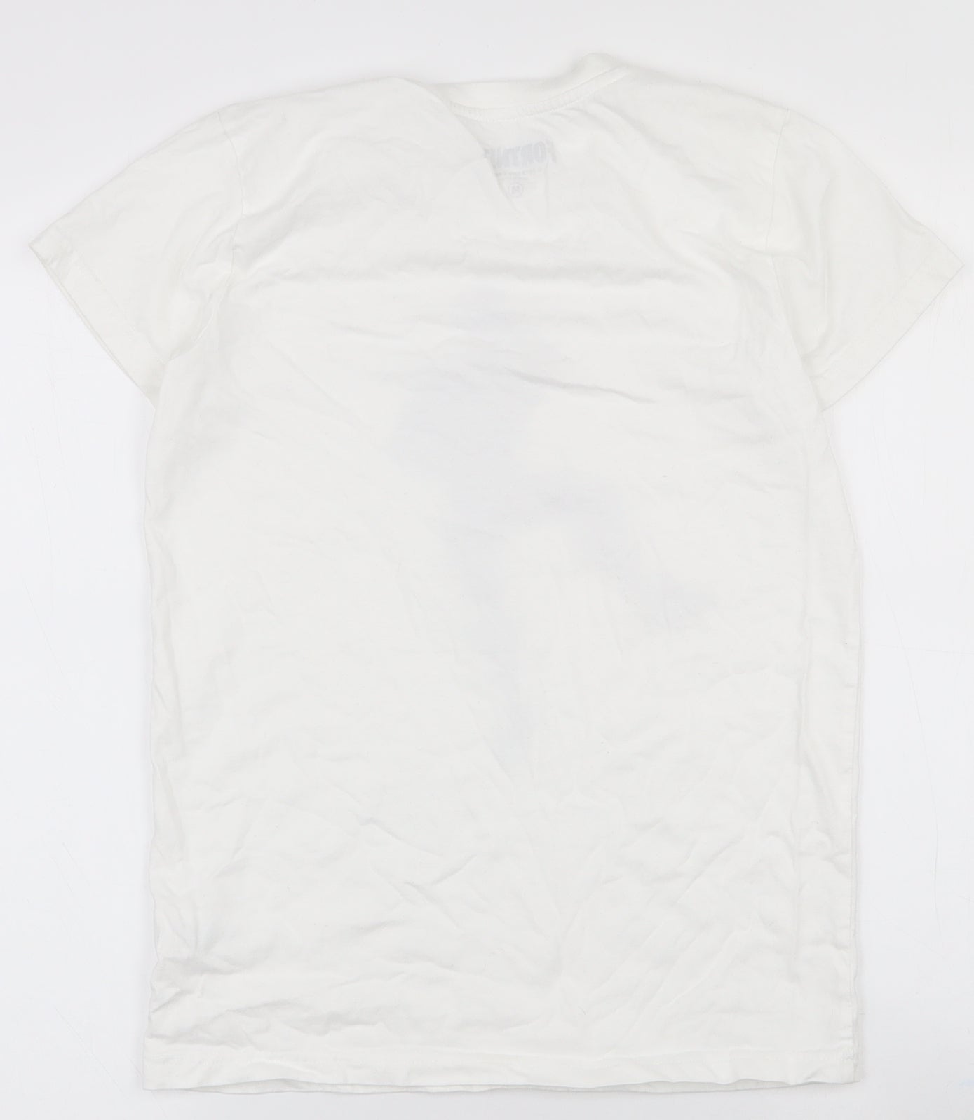 Matalan Boys White  100% Cotton Basic T-Shirt Size M Round Neck Pullover - Fortnite