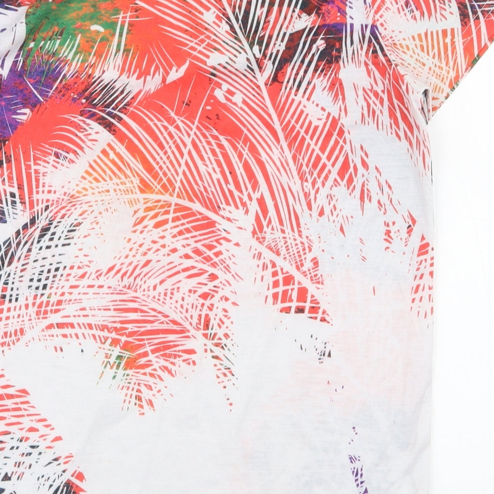 Primark Boys Multicoloured Floral Polyester Basic T-Shirt Size 9-10 Years Crew Neck Pullover