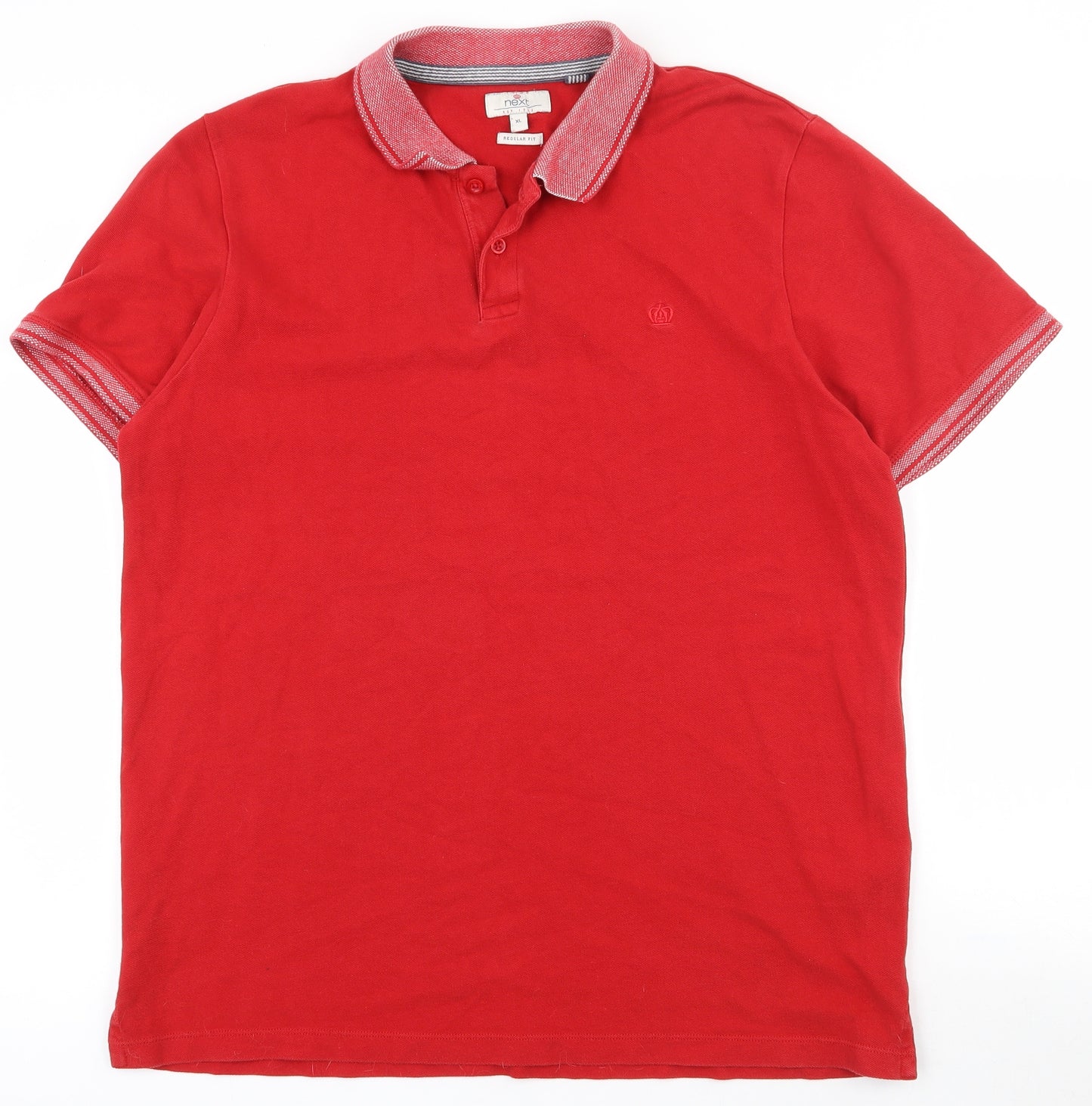 NEXT Mens Red  Cotton  Polo Size XL Collared Button