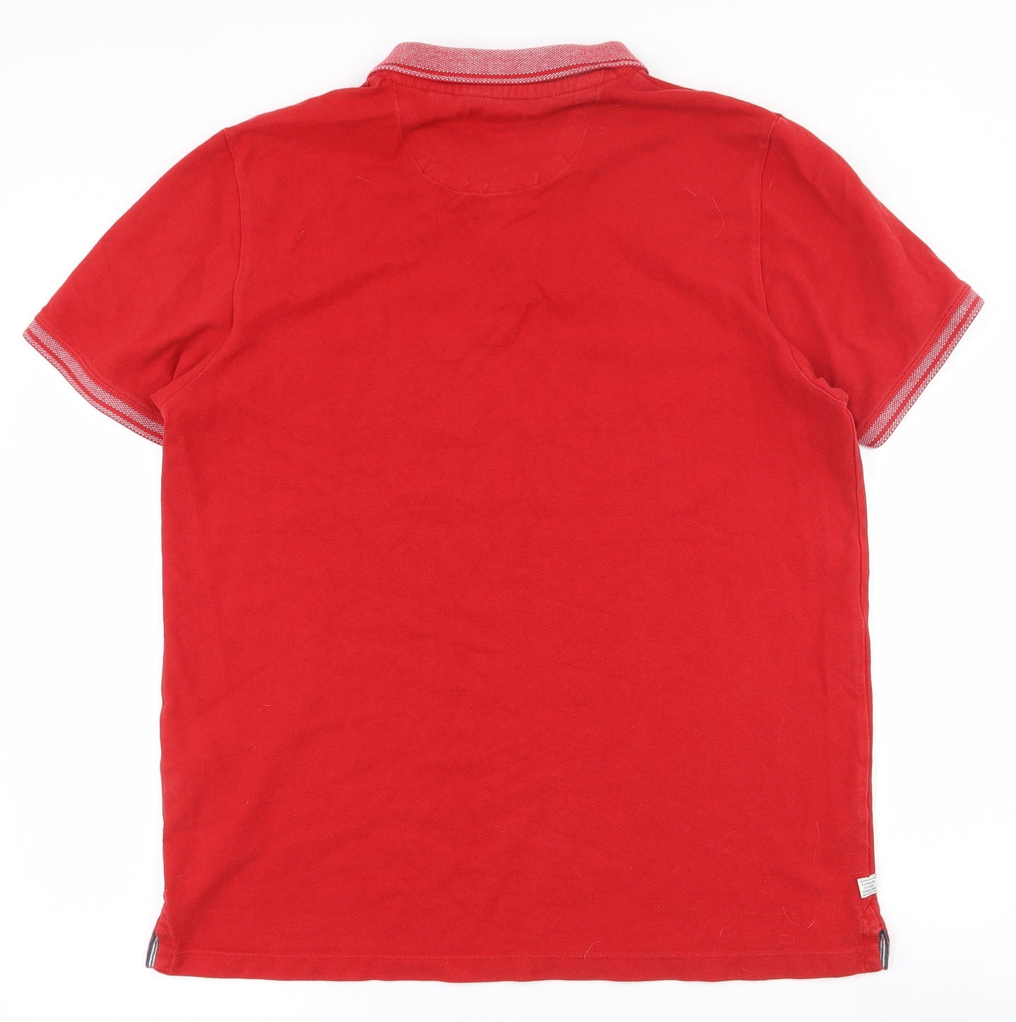 NEXT Mens Red  Cotton  Polo Size XL Collared Button