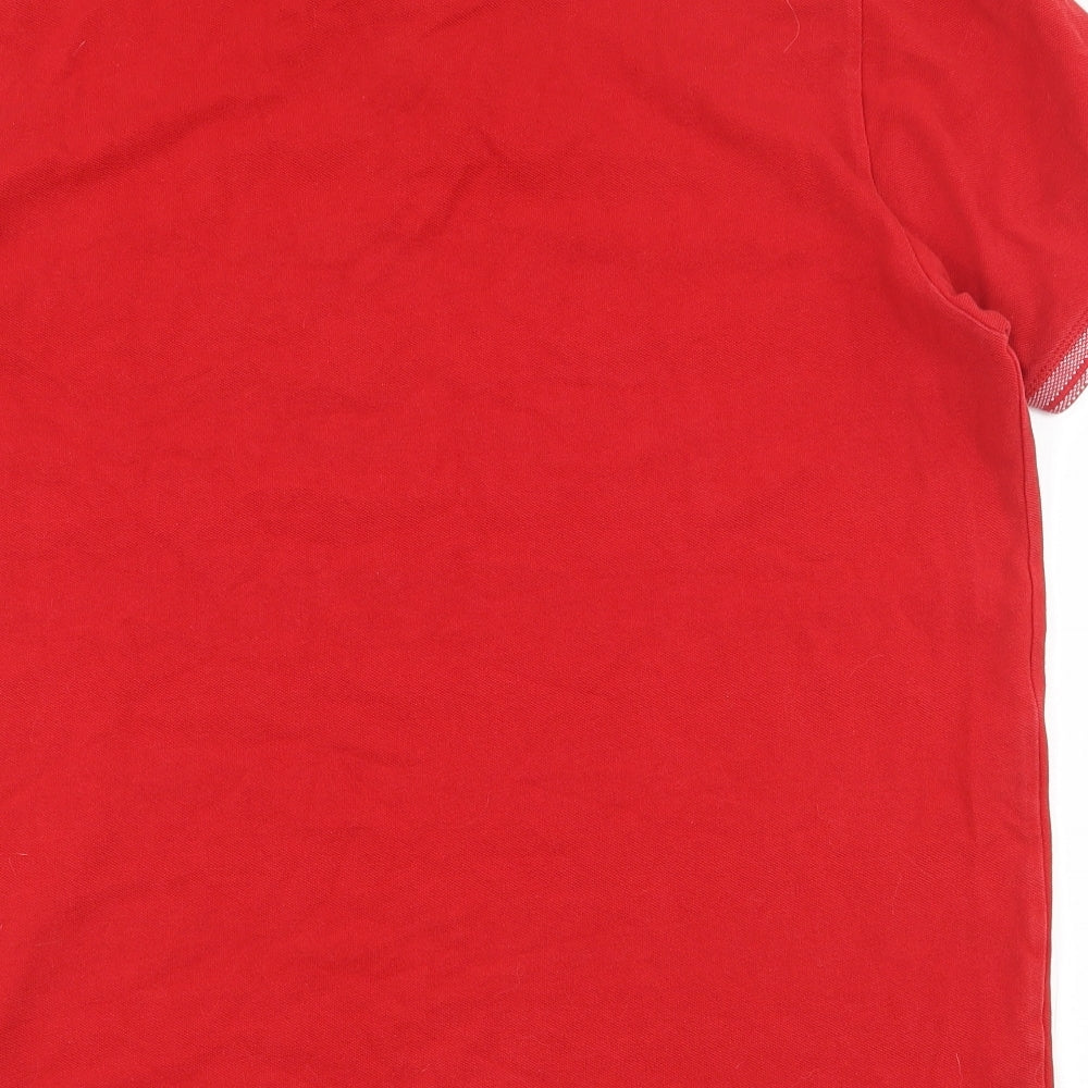 NEXT Mens Red  Cotton  Polo Size XL Collared Button