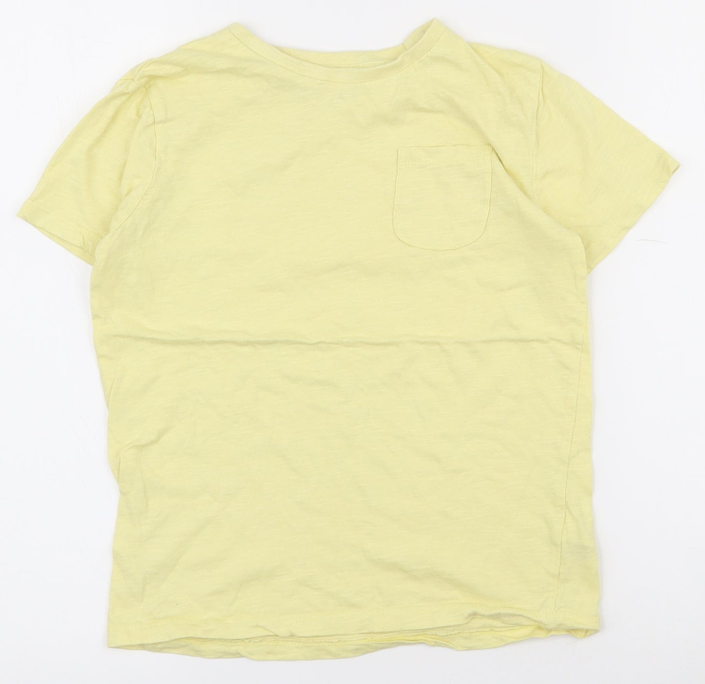 Dunnes Stores Boys Yellow  100% Cotton Basic T-Shirt Size 8-9 Years Crew Neck Pullover