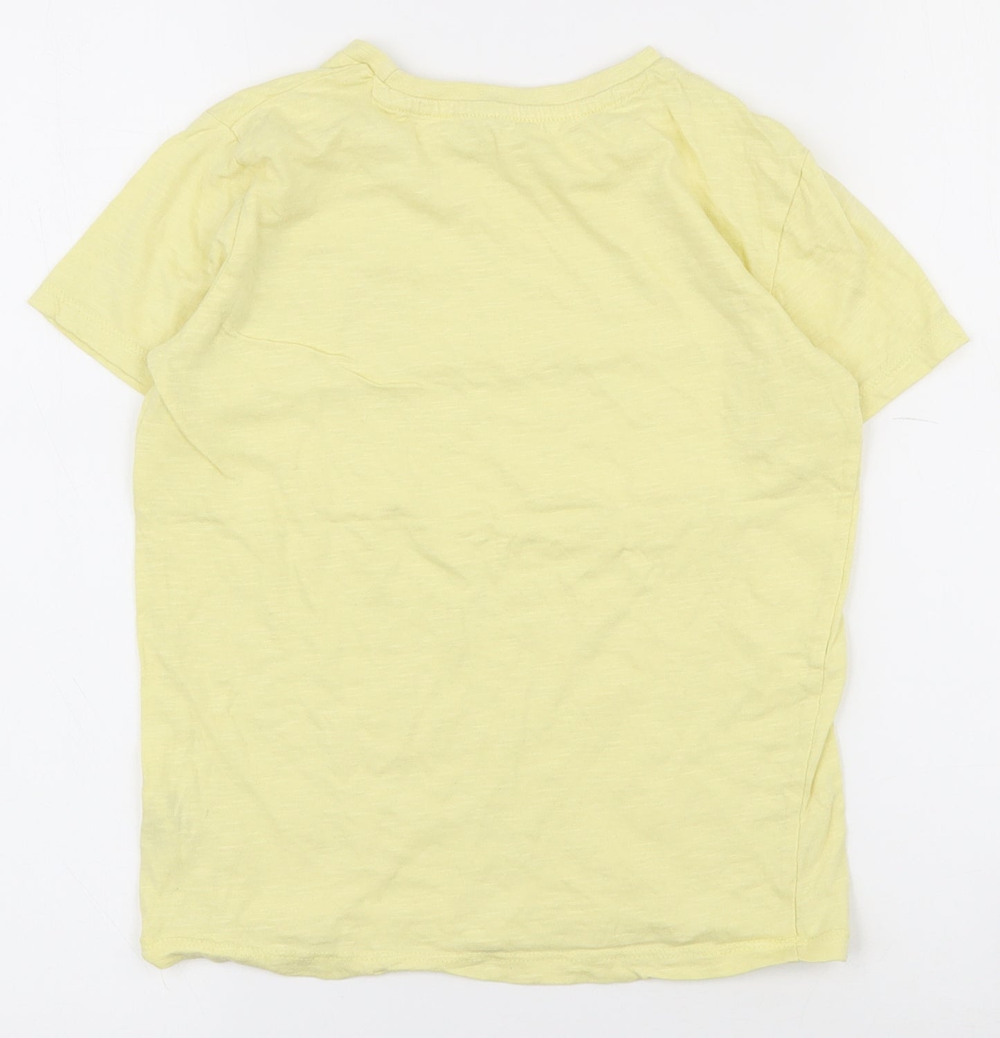 Dunnes Stores Boys Yellow  100% Cotton Basic T-Shirt Size 8-9 Years Crew Neck Pullover