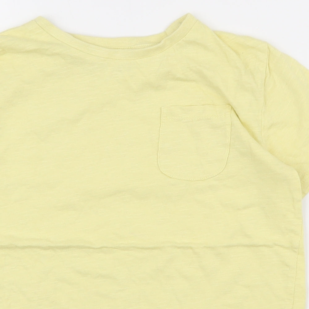 Dunnes Stores Boys Yellow  100% Cotton Basic T-Shirt Size 8-9 Years Crew Neck Pullover
