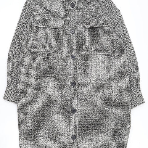 Primark Womens Grey   Overcoat Coat Size 10  Button